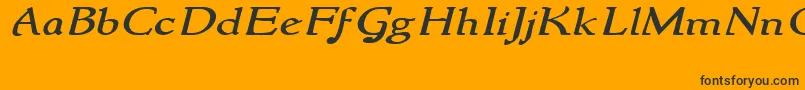 Fonte NewstylewideItalic – fontes pretas em um fundo laranja