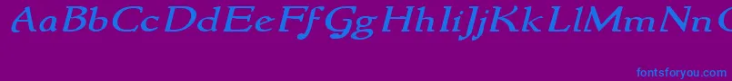 NewstylewideItalic Font – Blue Fonts on Purple Background