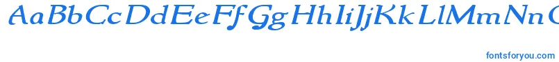 NewstylewideItalic Font – Blue Fonts on White Background
