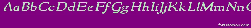 NewstylewideItalic Font – Green Fonts on Purple Background