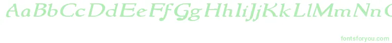 NewstylewideItalic-Schriftart – Grüne Schriften auf weißem Hintergrund