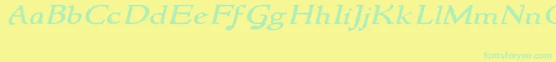 Police NewstylewideItalic – polices vertes sur fond jaune