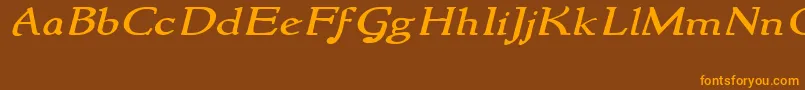 fuente NewstylewideItalic – Fuentes Naranjas Sobre Fondo Marrón