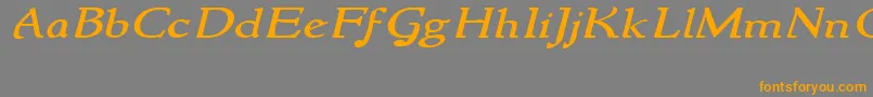Czcionka NewstylewideItalic – pomarańczowe czcionki na szarym tle