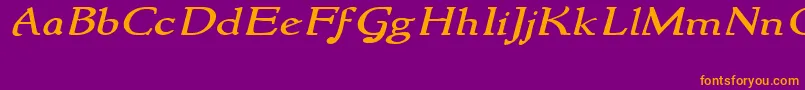NewstylewideItalic Font – Orange Fonts on Purple Background