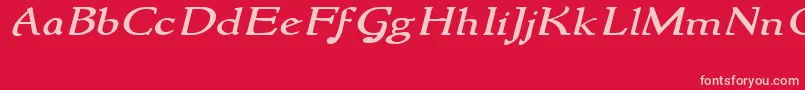fuente NewstylewideItalic – Fuentes Rosadas Sobre Fondo Rojo
