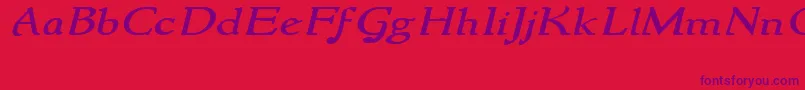 NewstylewideItalic Font – Purple Fonts on Red Background