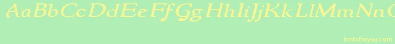 Шрифт NewstylewideItalic – жёлтые шрифты на зелёном фоне