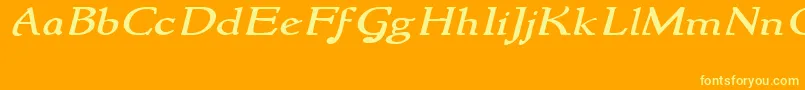 Шрифт NewstylewideItalic – жёлтые шрифты на оранжевом фоне