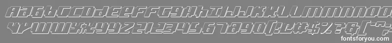 BadRobot3DItalic Font – White Fonts on Gray Background