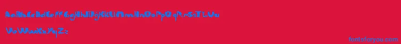 LetsDoItAgain Font – Blue Fonts on Red Background
