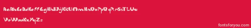 フォントLetsDoItAgain – 赤い背景にピンクのフォント
