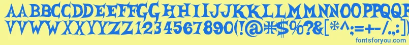 Shecreature Font – Blue Fonts on Yellow Background