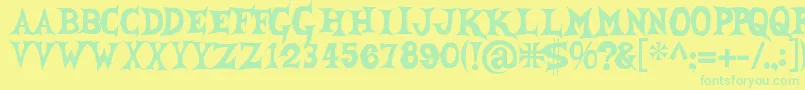 Shecreature Font – Green Fonts on Yellow Background