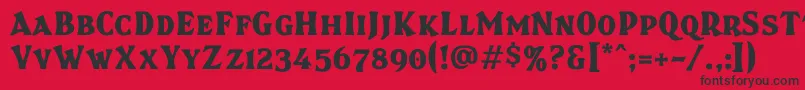 フォントBrasspsc – 赤い背景に黒い文字