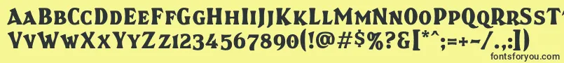 Brasspsc Font – Black Fonts on Yellow Background