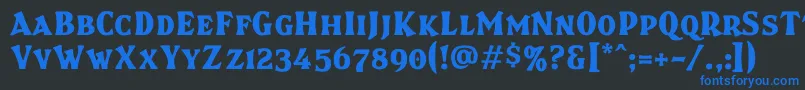 フォントBrasspsc – 黒い背景に青い文字