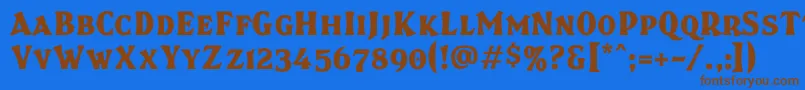Brasspsc Font – Brown Fonts on Blue Background