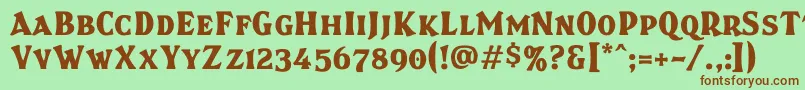 Brasspsc Font – Brown Fonts on Green Background