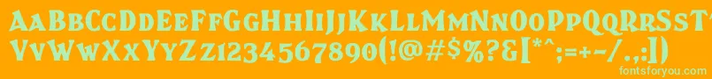 Brasspsc-Schriftart – Grüne Schriften auf orangefarbenem Hintergrund