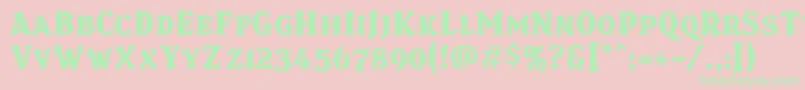 Brasspsc-Schriftart – Grüne Schriften auf rosa Hintergrund