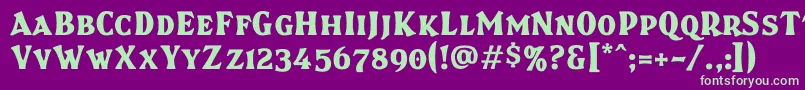 Brasspsc Font – Green Fonts on Purple Background