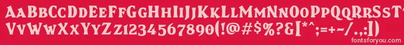 Brasspsc Font – Pink Fonts on Red Background