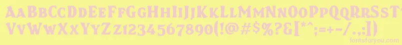 Brasspsc-fontti – vaaleanpunaiset fontit keltaisella taustalla
