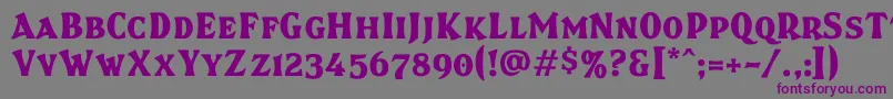 フォントBrasspsc – 紫色のフォント、灰色の背景