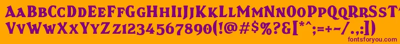 Brasspsc Font – Purple Fonts on Orange Background