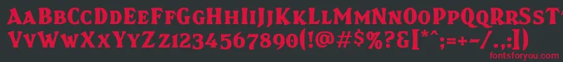 Brasspsc Font – Red Fonts on Black Background