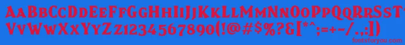 Brasspsc Font – Red Fonts on Blue Background