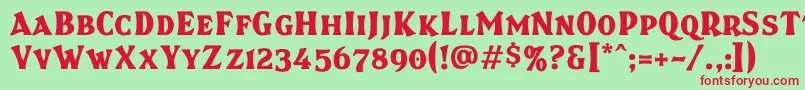 Brasspsc Font – Red Fonts on Green Background