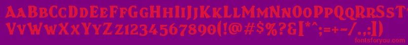 Brasspsc Font – Red Fonts on Purple Background