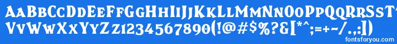 フォントBrasspsc – 青い背景に白い文字