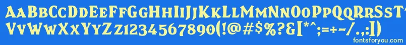 Brasspsc Font – Yellow Fonts on Blue Background