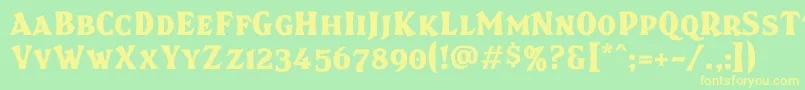 Brasspsc Font – Yellow Fonts on Green Background