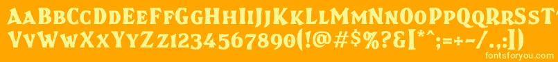 Brasspsc Font – Yellow Fonts on Orange Background