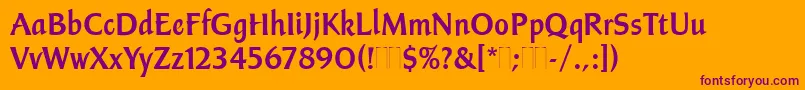 ChampersPlain Font – Purple Fonts on Orange Background