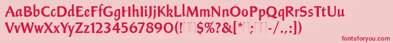 フォントChampersPlain – ピンクの背景に赤い文字