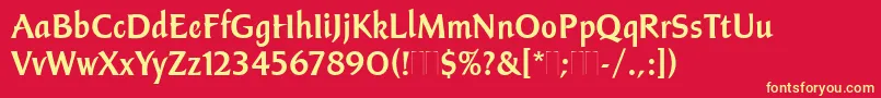 ChampersPlain-Schriftart – Gelbe Schriften auf rotem Hintergrund