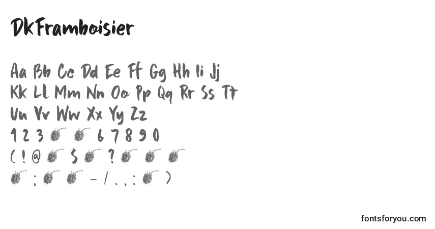 Czcionka DkFramboisier – alfabet, cyfry, specjalne znaki