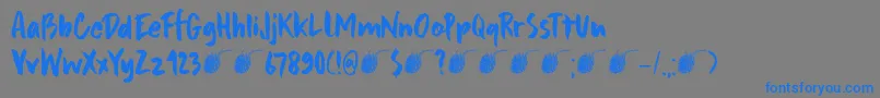 DkFramboisier-Schriftart – Blaue Schriften auf grauem Hintergrund