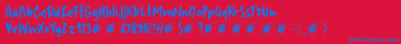 DkFramboisier Font – Blue Fonts on Red Background