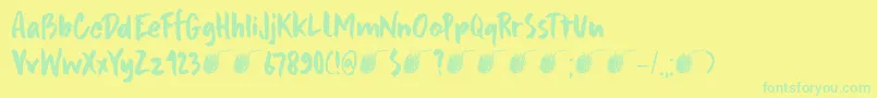 DkFramboisier Font – Green Fonts on Yellow Background