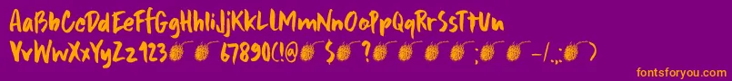 DkFramboisier-fontti – oranssit fontit violetilla taustalla
