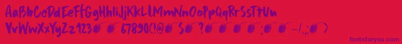 DkFramboisier Font – Purple Fonts on Red Background