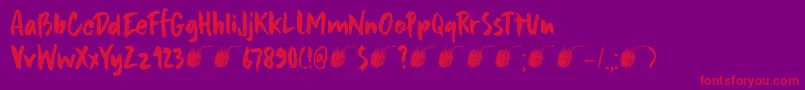 DkFramboisier-Schriftart – Rote Schriften auf violettem Hintergrund