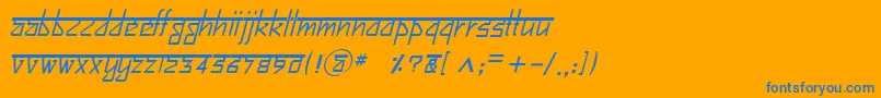 フォントBitlingsujatraItalic – オレンジの背景に青い文字