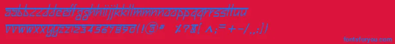 BitlingsujatraItalic Font – Blue Fonts on Red Background